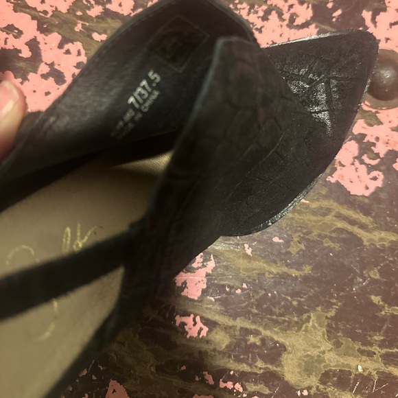 42 GOLD Unique Black heeled mule Women’s Sz 7 - Picture 5 of 9